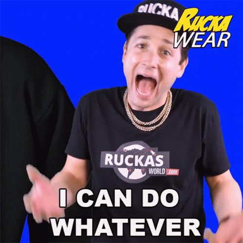 Man In Black T-Shirt I Can Do Whatever GIF