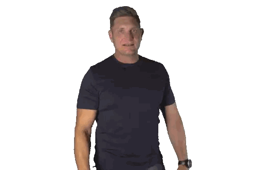 Man in Black T-Shirt Waving