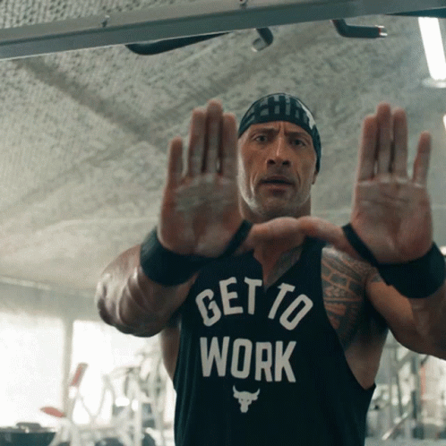 Man in Black Tank Top Saying Get to Work on It