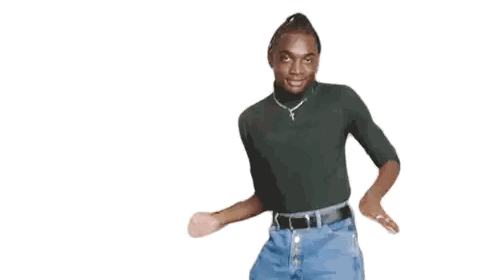 Man in Black Turtleneck and Blue Jeans