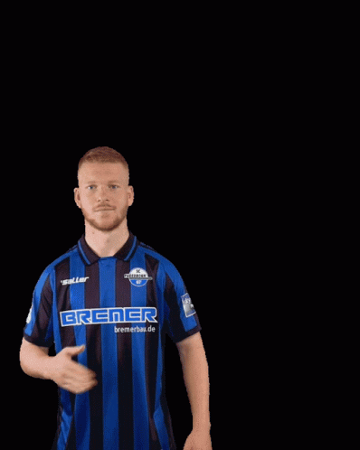 Man In Blue And Black Bremer Shirt GIF
