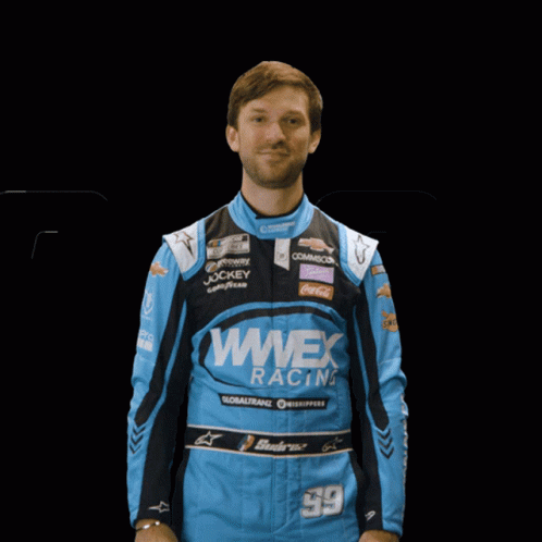 Man in Blue and Black Wwex Racing Jacket