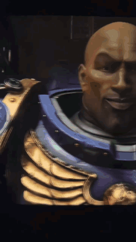 Man in Blue and Gold Armor
