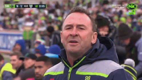 Man In Blue And Green Jacket Number 98 GIF
