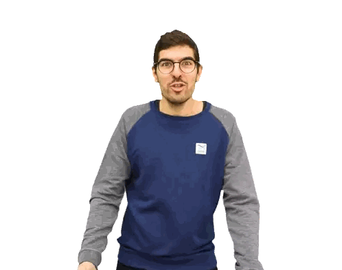 Man in Blue and Grey Sweater with TNL Square