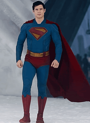 Man in Blue and Red Superman Costume