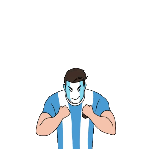 Man in Blue and White Striped Shirt Holding Goal Sign