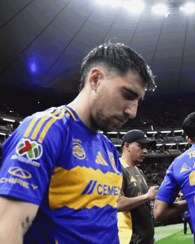 Man In Blue And Yellow Cemex Jersey GIF