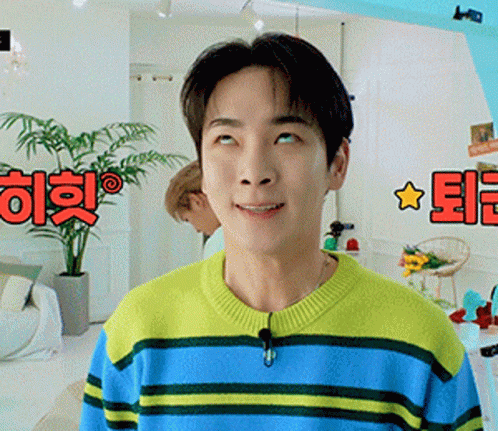 Man In Blue And Yellow Striped Sweater Smiling GIF