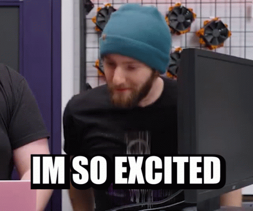 Man In Blue Beanie Says Im So Excited GIF