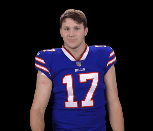 Man In Blue Bills Jersey Number 17 GIF