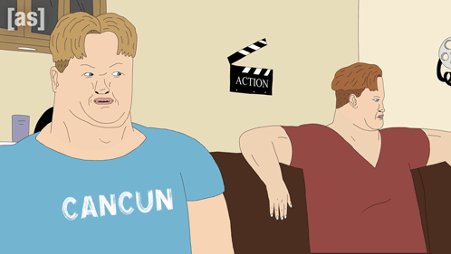 Man In Blue Cancun Shirt Sitting GIF