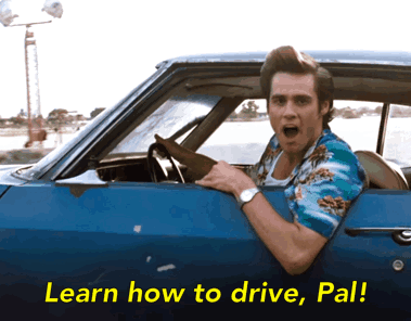 Man in Blue Car Learn How to Drive