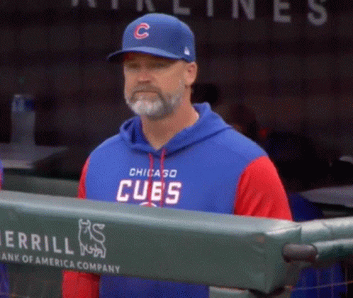 Man In Blue Chicago Cubs Sweatshirt GIF