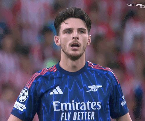 Man In Blue Emirates Fly Better Jersey GIF