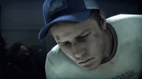 Man In Blue Hat And White Shirt Thunders GIF