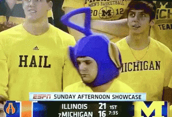 Man In Blue Hat Saying Hail GIF