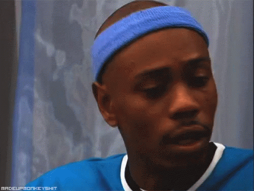 Man in Blue Headband and Blue Shirt Saying Madeupmonkeyshit