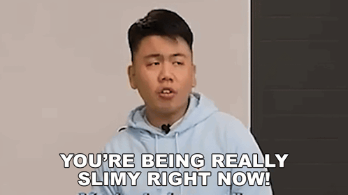 Man In Blue Hoodie Being Really Slimy Right Now GIF