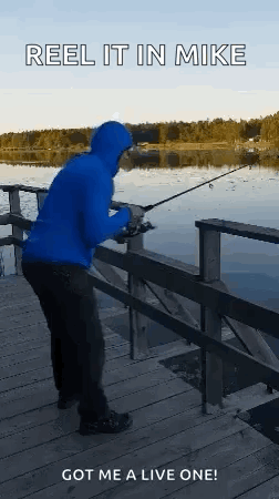 Man in Blue Hoodie Fishing