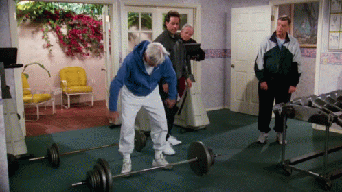 Man In Blue Hoodie Lifting Barbell GIF