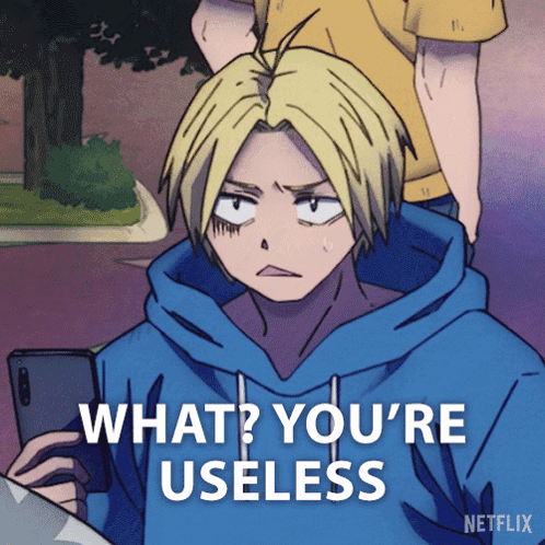 Man In Blue Hoodie Saying What You're Useless GIF