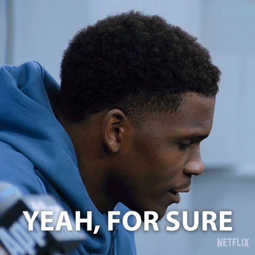 Man in Blue Hoodie Saying Yeah For Sure