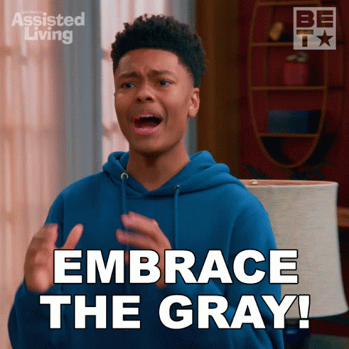 Man In Blue Hoodie Says Embrace The Gray GIF