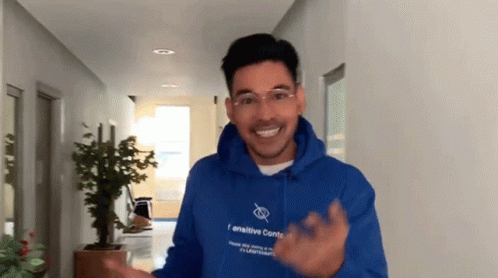 Man In Blue Hoodie Sensitive Control GIF