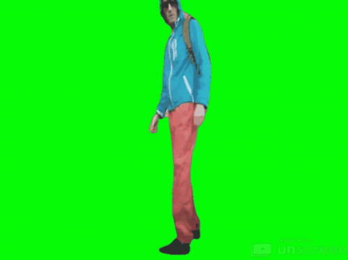 Man In Blue Jacket And Red Pants GIF