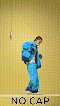 Man in Blue Jacket Dancing at Microphone No Cap