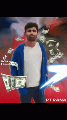 Man in Blue Jacket Holding Dollar Bill