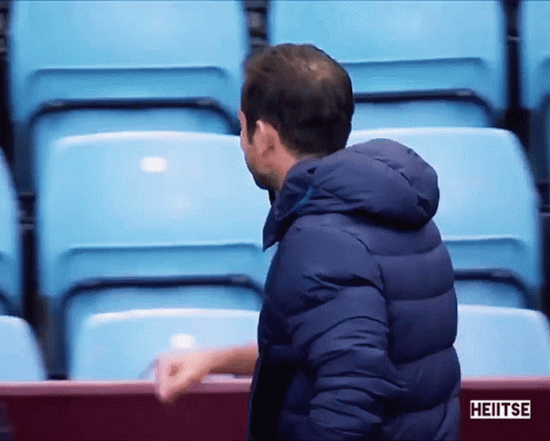 Man In Blue Jacket In Stadium Heitse GIF