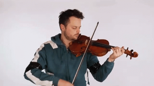 Man In Blue Jacket Playing Violin GIF