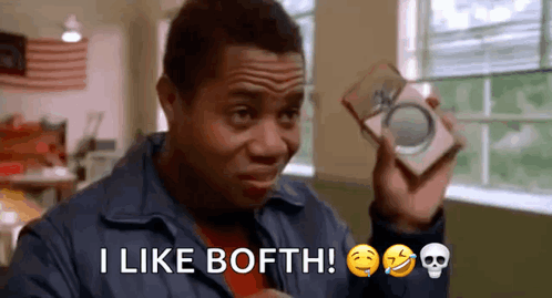 Man in Blue Jacket Saying I Like Bofh
