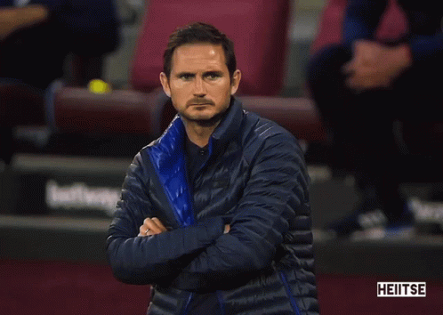 Man In Blue Jacket Screaming At Crowd With Play Sports Sign GIF