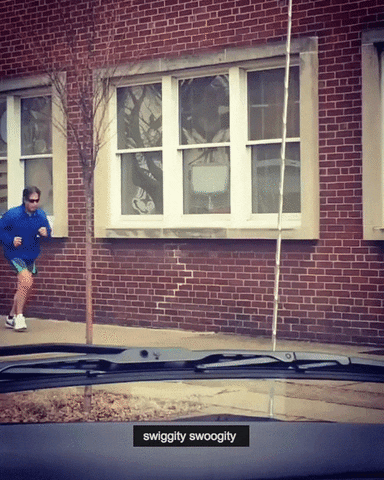 Man In Blue Jacket Speed Walking GIF