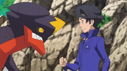 Man in Blue Jacket with Cartoon Character