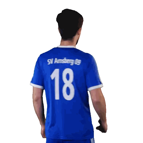 Man in Blue Jersey Number 18