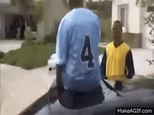 Man In Blue Jersey Number Four GIF