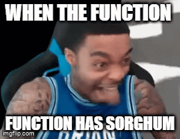 Man in Blue Jersey Saying When the Function Function Has Sorghum