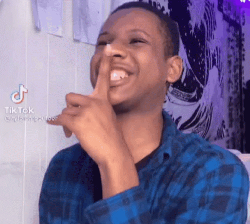 Man In Blue Plaid Shirt Laughing Shushing GIF