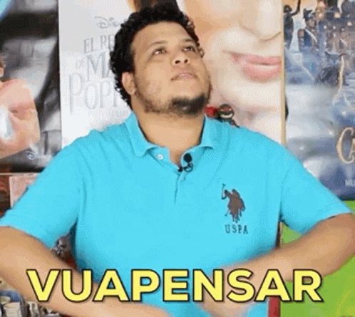 Man in Blue Polo Saying Vua Pensar