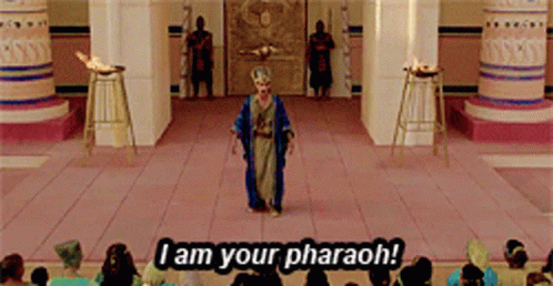 Man In Blue Robe Says I Am Your Pharaoh GIF