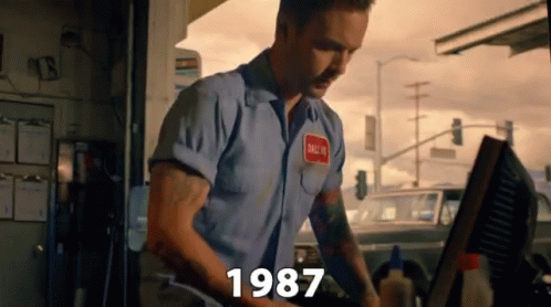 Man in Blue Shirt 1987
