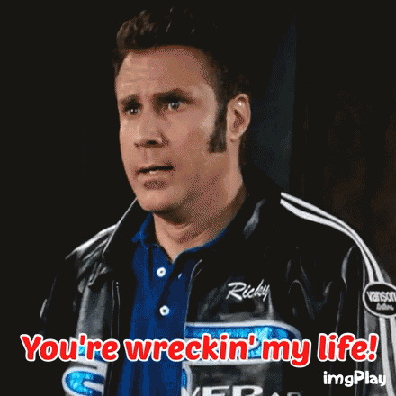 Man in Blue Shirt and Black Jacket Saying You're Wrecking My Life