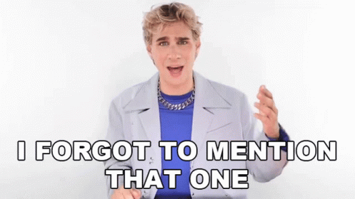 Man In Blue Shirt And Gray Jacket Says I Forgot To Mention That One GIF