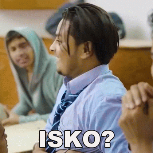 Man in Blue Shirt and Tie Making Funny Face Asking Isko?
