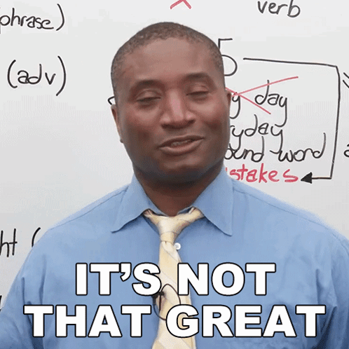 Man In Blue Shirt And Tie Saying It's Not That Great GIF