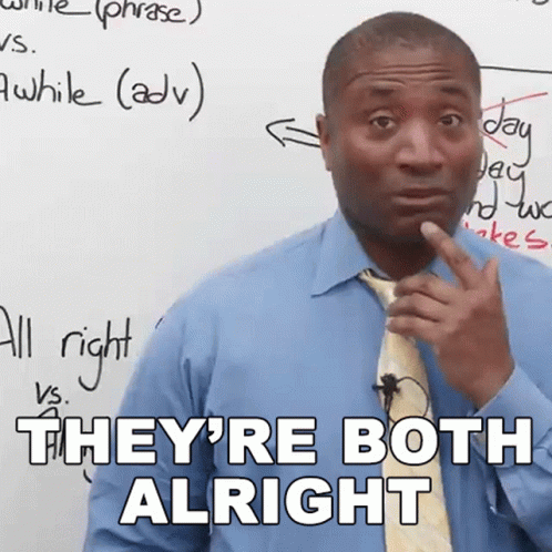 Man In Blue Shirt And Tie Says Both Alright GIF